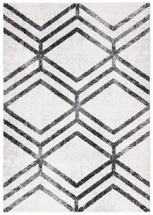 Adirondack 253 Contemporary Power Loomed Polypropylene Pile Rug Ivory / Charcoal