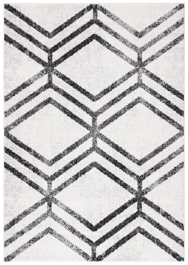 Adirondack 253 Contemporary Power Loomed Polypropylene Pile Rug Ivory / Charcoal
