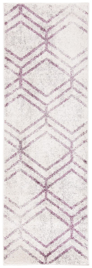 Adirondack 253 Contemporary Power Loomed Polypropylene Pile Rug Ivory / Plum