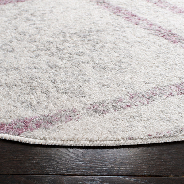 Adirondack 253 Contemporary Power Loomed Polypropylene Pile Rug Ivory / Plum