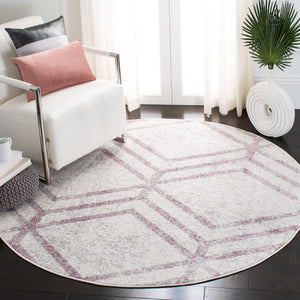 Adirondack 253 Contemporary Power Loomed Polypropylene Pile Rug Ivory / Plum