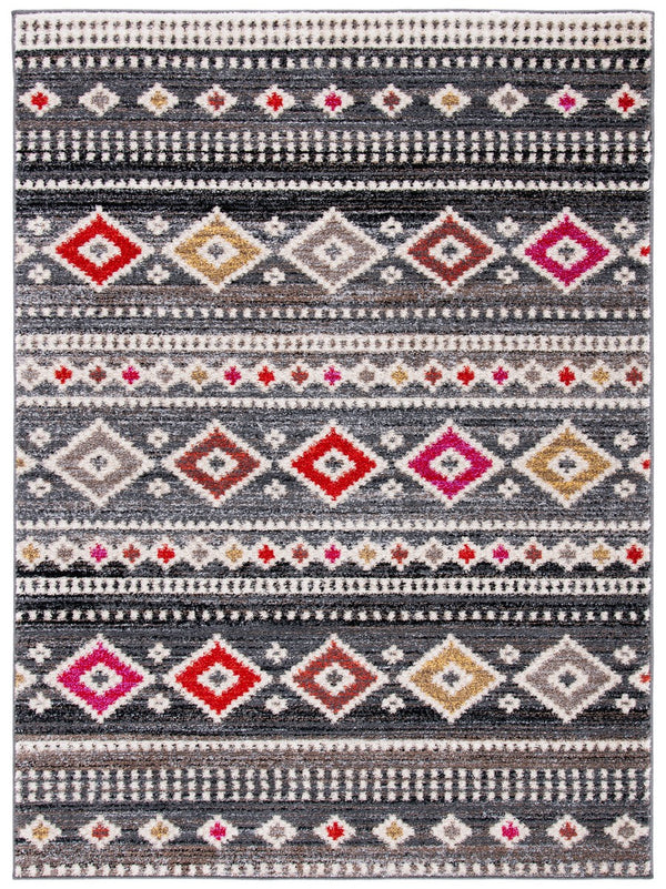 Adirondack 276  Power Loomed Polypropylene Pile Rug Grey / Ivory