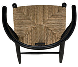 Noir Zola Chair with Rush Seat AE-14CHB