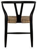 Noir Zola Chair with Rush Seat AE-14CHB