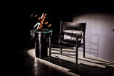 Noir Clancy Chair with Leather AE-181CHB