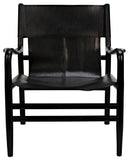 Noir Clancy Chair with Leather AE-181CHB