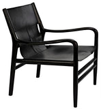 Noir Clancy Chair with Leather AE-181CHB