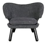 Noir Valerie Chair with Grey Fabric AE-230G