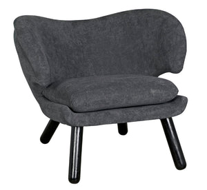 Noir Valerie Chair with Grey Fabric AE-230G