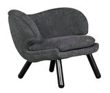 Noir Valerie Chair with Grey Fabric AE-230G