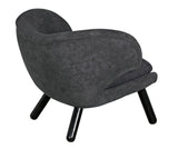 Noir Valerie Chair with Grey Fabric AE-230G