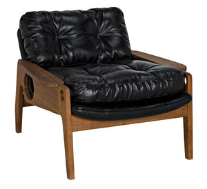 Noir Dilon Chair with Leather AE-238T