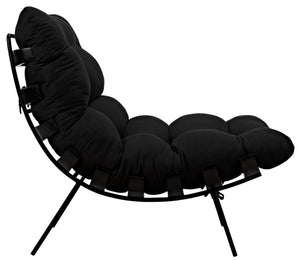 Noir Hanzo Chair with Steel Legs AE-85CHB