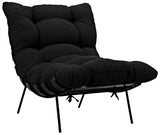 Noir Hanzo Chair with Steel Legs AE-85CHB