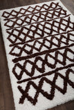 Chandra Rugs Aerona 100% Polyester Hand-Tufted Contemporary Rug White/Brown 7'9 x 10'6