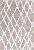 Chandra Rugs Aerona 100% Polyester Hand-Tufted Contemporary Rug Tan/White 7'9 x 10'6