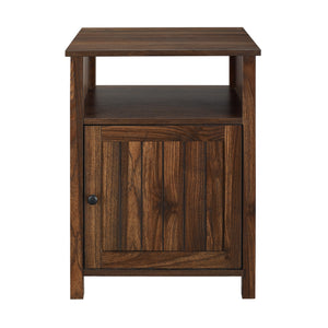 18" Grooved Door Side Table Dark Walnut
