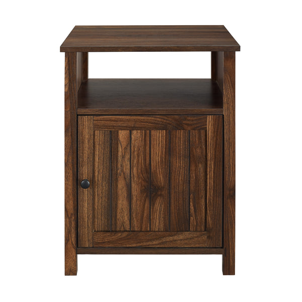 18" Grooved Door Side Table Dark Walnut