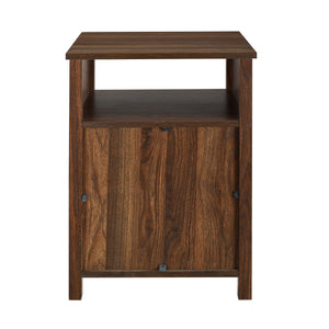 18" Grooved Door Side Table Dark Walnut