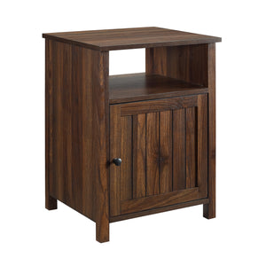 18" Grooved Door Side Table Dark Walnut