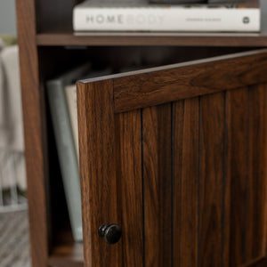 18" Grooved Door Side Table Dark Walnut