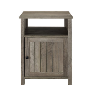 18" Grooved Door Side Table Grey Wash