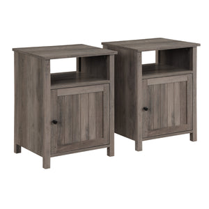 AF18CRASTGW - 18" Grooved Door Side Table Dark Walnut