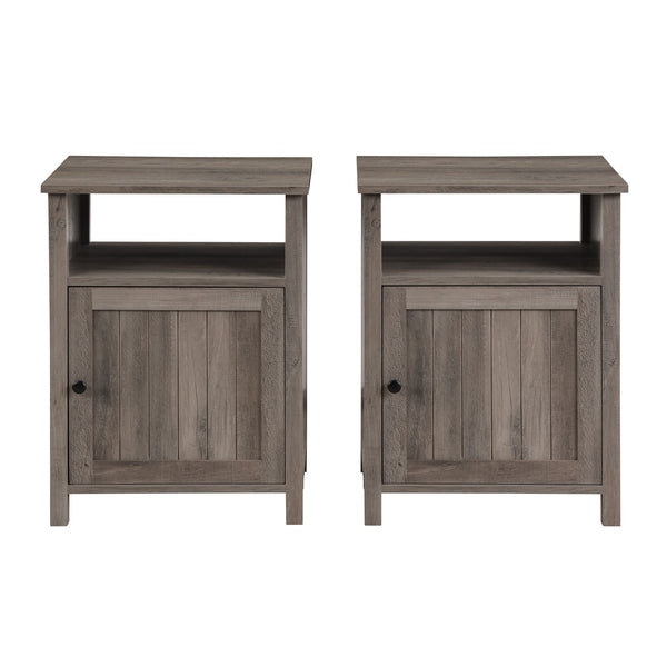 AF18CRASTGW - 18" Grooved Door Side Table Dark Walnut