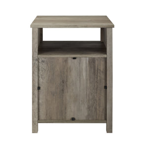 18" Grooved Door Side Table Grey Wash