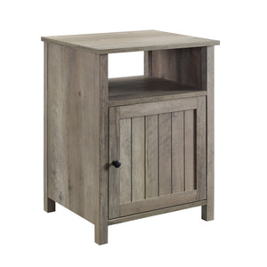 18" Grooved Door Side Table Grey Wash