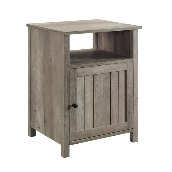 18" Grooved Door Side Table Grey Wash