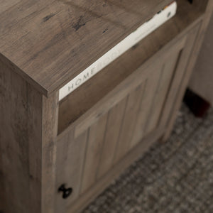 18" Grooved Door Side Table Grey Wash