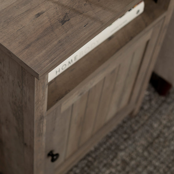 18" Grooved Door Side Table Grey Wash