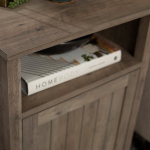 18" Grooved Door Side Table Grey Wash