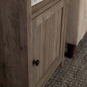 18" Grooved Door Side Table Grey Wash