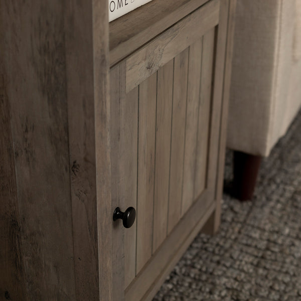 18" Grooved Door Side Table Grey Wash