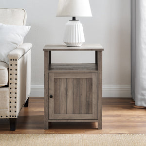AF18CRASTGW - 18" Grooved Door Side Table Dark Walnut