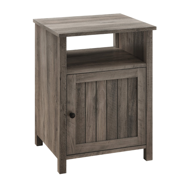 AF18CRASTGW - 18" Grooved Door Side Table Dark Walnut
