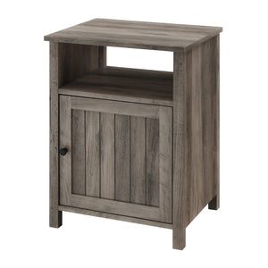 AF18CRASTGW - 18" Grooved Door Side Table Dark Walnut