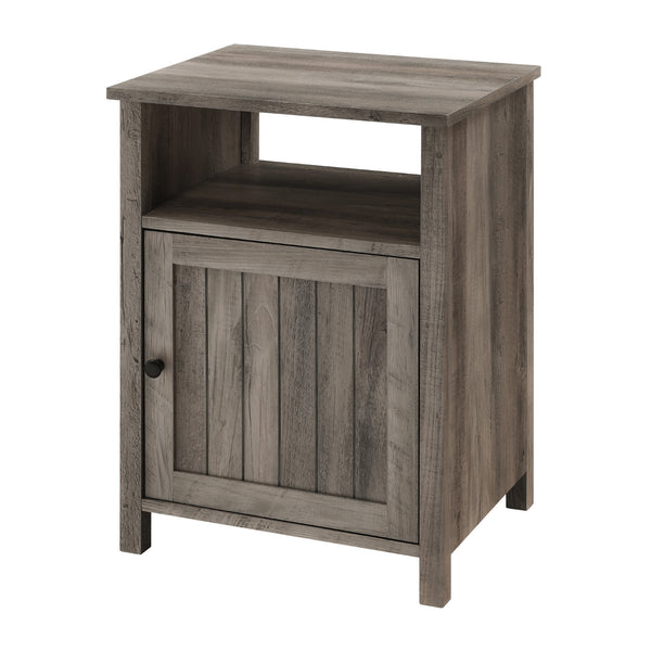 18" Grooved Door Side Table Grey Wash