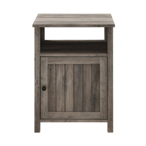 AF18CRASTGW - 18" Grooved Door Side Table Dark Walnut