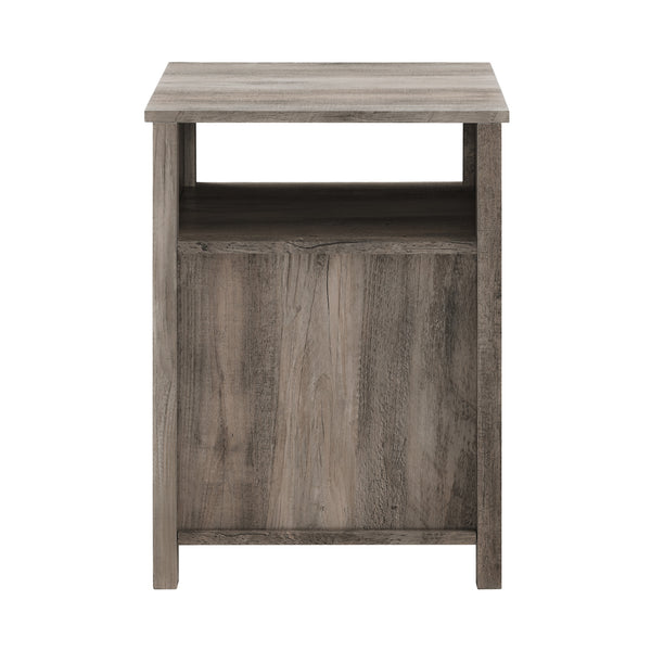 AF18CRASTGW - 18" Grooved Door Side Table Dark Walnut