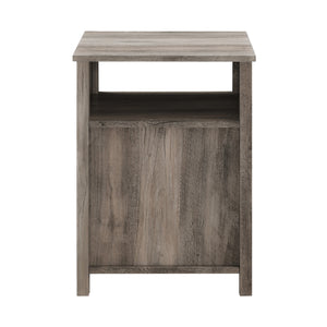 18" Grooved Door Side Table Grey Wash