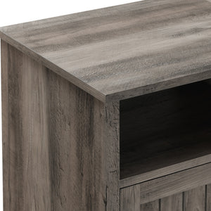 18" Grooved Door Side Table Grey Wash