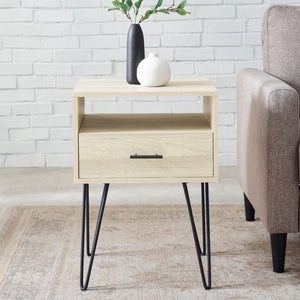 Walker Edison Croft Hairpin Leg 1 Drawer Side Table Set XIIXR AF18CRFSTBH-2PK