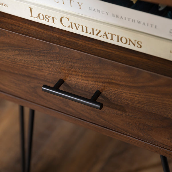 Walker Edison Croft Hairpin Leg 1 Drawer Side Table Set XIIXR AF18CRFSTDW-2PK