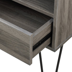 18" Modern Side Table with Single Drawer and Hairpin Legs for Stylish Storage in Any Room