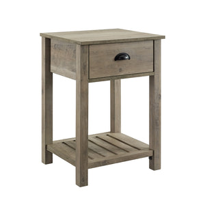 18" Country Single Drawer Side Table Grey Wash