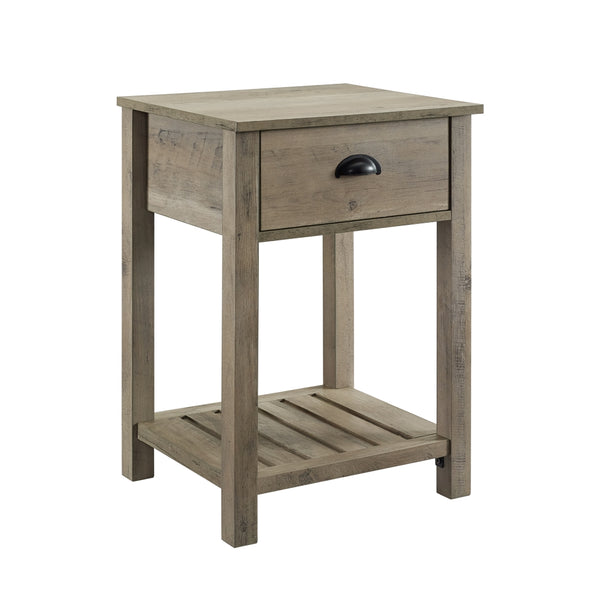 18" Country Single Drawer Side Table Grey Wash