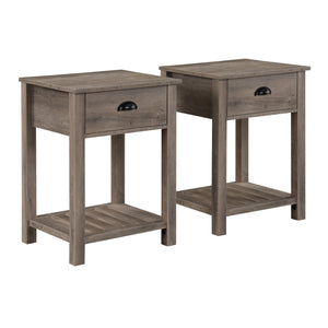 AF18CYSTGW - 18" Country Single Drawer Side Table Grey Wash